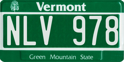 VT license plate NLV978