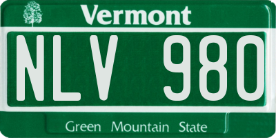 VT license plate NLV980