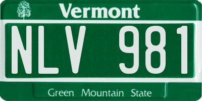 VT license plate NLV981