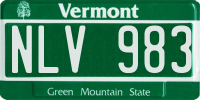 VT license plate NLV983