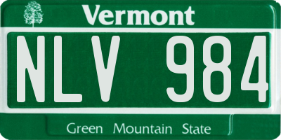 VT license plate NLV984