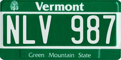 VT license plate NLV987
