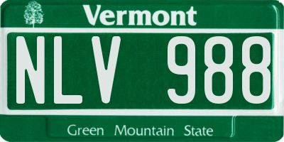 VT license plate NLV988