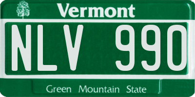 VT license plate NLV990