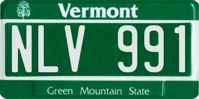 VT license plate NLV991