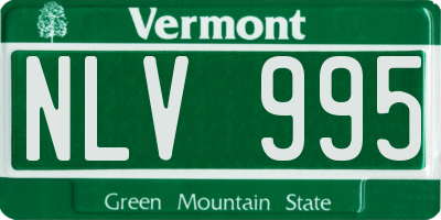 VT license plate NLV995