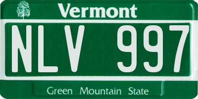 VT license plate NLV997