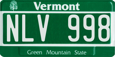 VT license plate NLV998