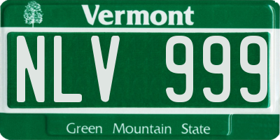 VT license plate NLV999