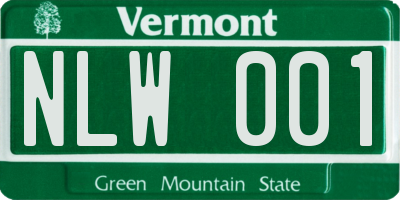 VT license plate NLW001