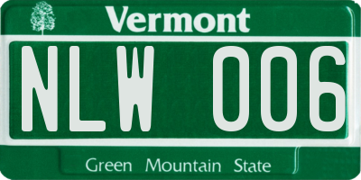 VT license plate NLW006