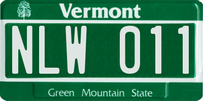 VT license plate NLW011