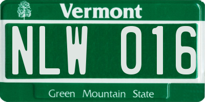 VT license plate NLW016