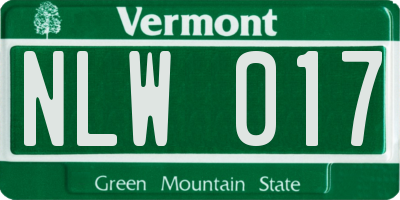 VT license plate NLW017
