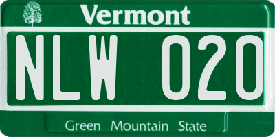 VT license plate NLW020