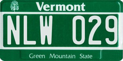 VT license plate NLW029