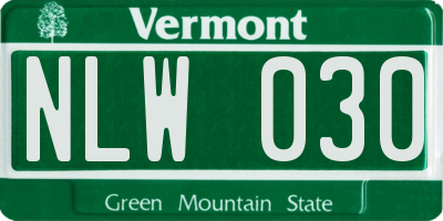 VT license plate NLW030