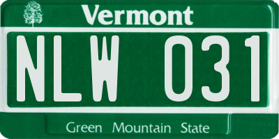 VT license plate NLW031
