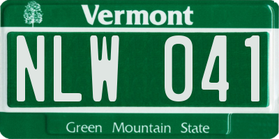 VT license plate NLW041
