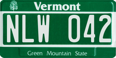 VT license plate NLW042