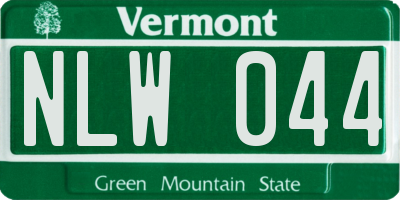 VT license plate NLW044