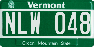 VT license plate NLW048