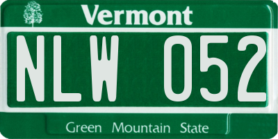 VT license plate NLW052