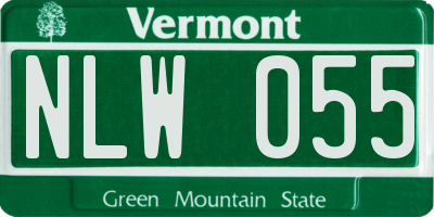 VT license plate NLW055