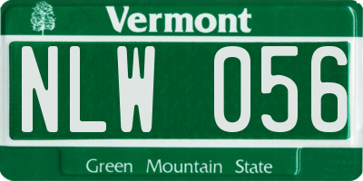 VT license plate NLW056