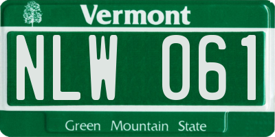 VT license plate NLW061