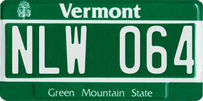 VT license plate NLW064