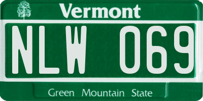 VT license plate NLW069