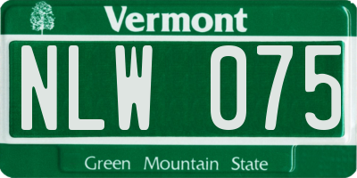 VT license plate NLW075