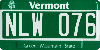 VT license plate NLW076