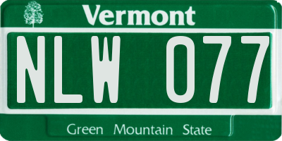 VT license plate NLW077