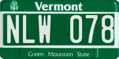 VT license plate NLW078