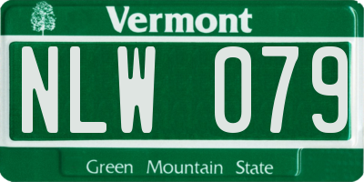 VT license plate NLW079