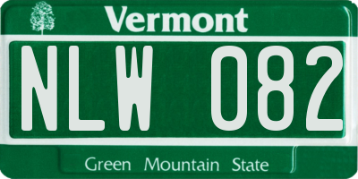 VT license plate NLW082