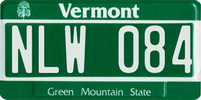 VT license plate NLW084