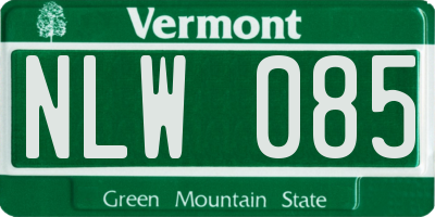 VT license plate NLW085
