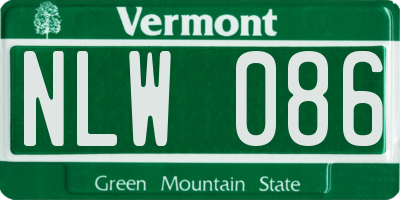 VT license plate NLW086