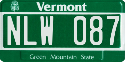 VT license plate NLW087