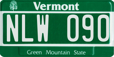 VT license plate NLW090
