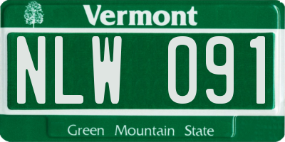 VT license plate NLW091