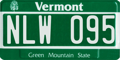 VT license plate NLW095