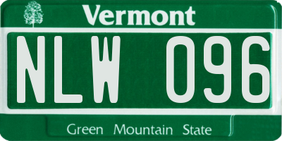 VT license plate NLW096