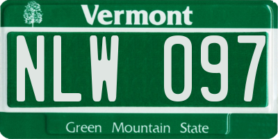 VT license plate NLW097