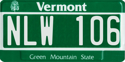 VT license plate NLW106
