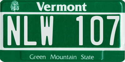 VT license plate NLW107