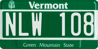 VT license plate NLW108
